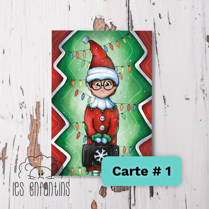 Duo de cartes postales | Arrivée du lutin coquin