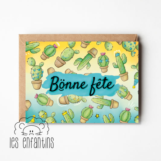 Carte de souhaits | Bonne fête et les cactus